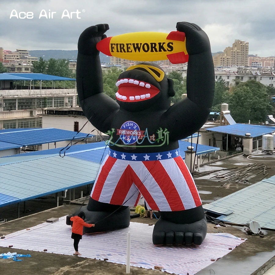 8 м H гигантский надувной фейерверк, ракета, копия King Kong fire arrow, огромный всплывающий Горилла ФЕЙЕРВЕРК Модель для рекламы США