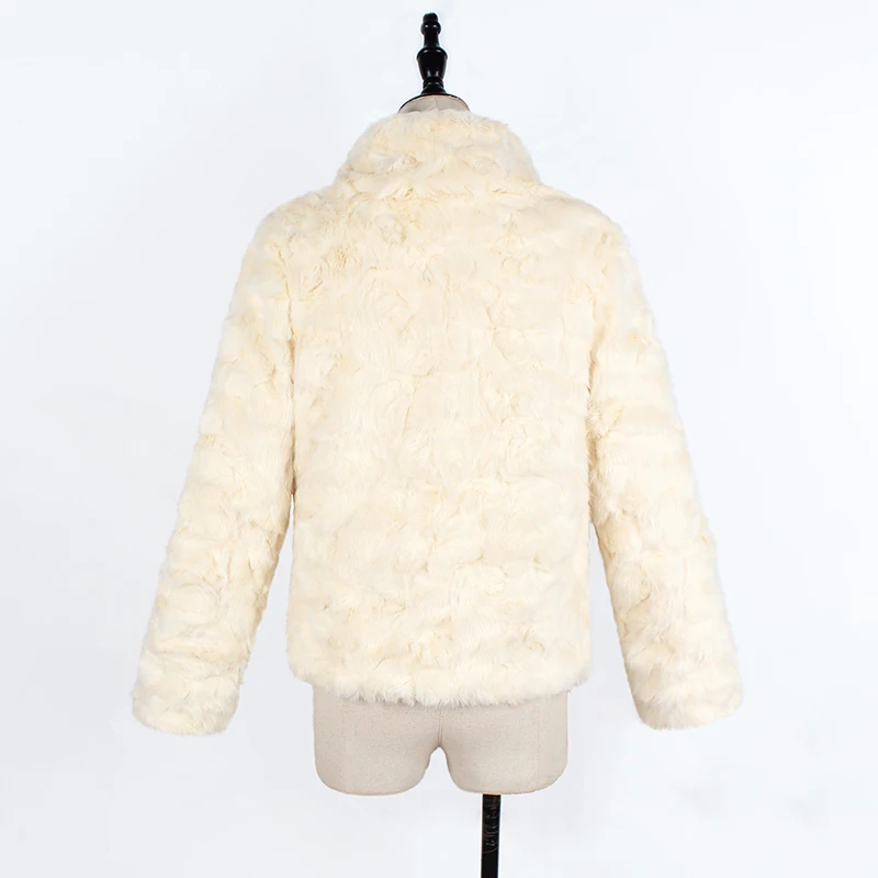 

Thick Warm Fur Women Coat Jacket Winter Long Sleeve Turn Down Collar Beige Hairy Greatcoat Elegant Female Casual Outwear 6Q2122