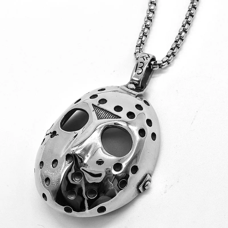 Ожерелье с подвеской AMUMIU маска ужаса Джейсона страшный серебристый цвет