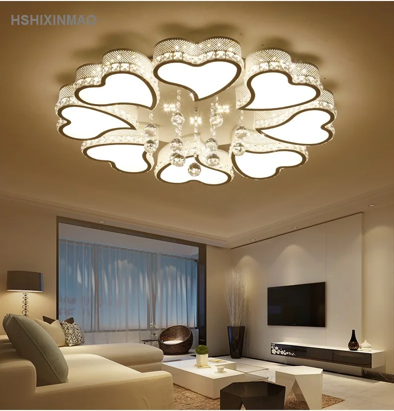 Креативный светодиодный потолочный светильник в форме сердца для гостиной