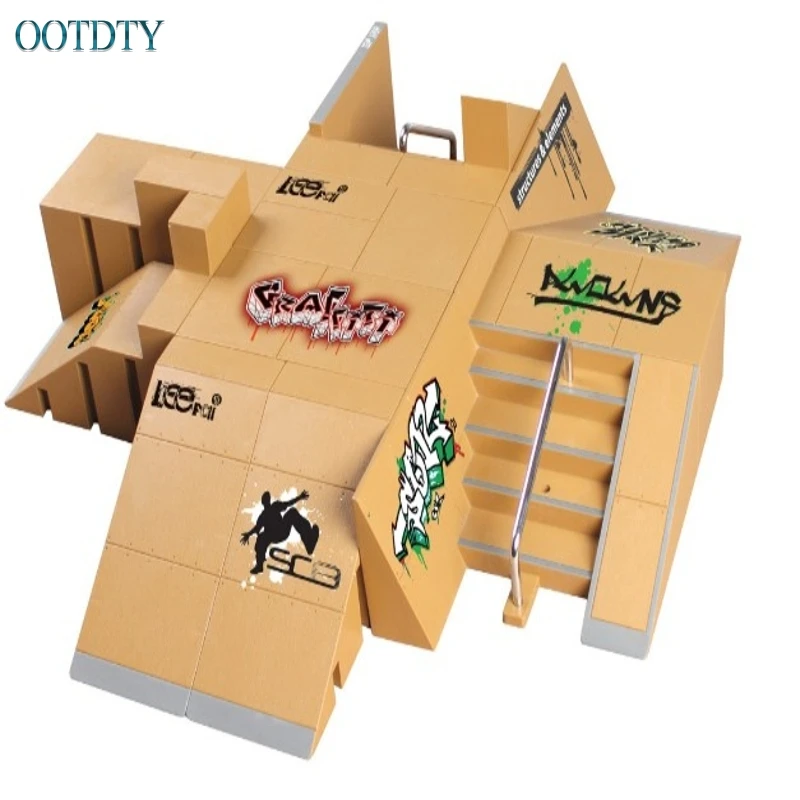 

High Quality 11pcs Skate Park Kit Ramp Parts for Tech Deck Fingerboard Mini Finger Skateboard #330