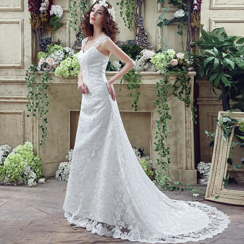Винтажное свадебное платье Русалочки Vestido de Noiva кружевное с аппликацией из бисера