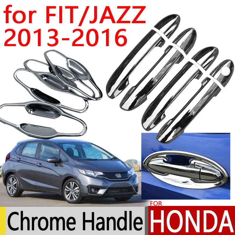 

for Honda FIT JAZZ 2013 - 2016 Accessories Chrome Door Handle 2014 2015 Luxury No Rust Car Covers Stickers Car Styling