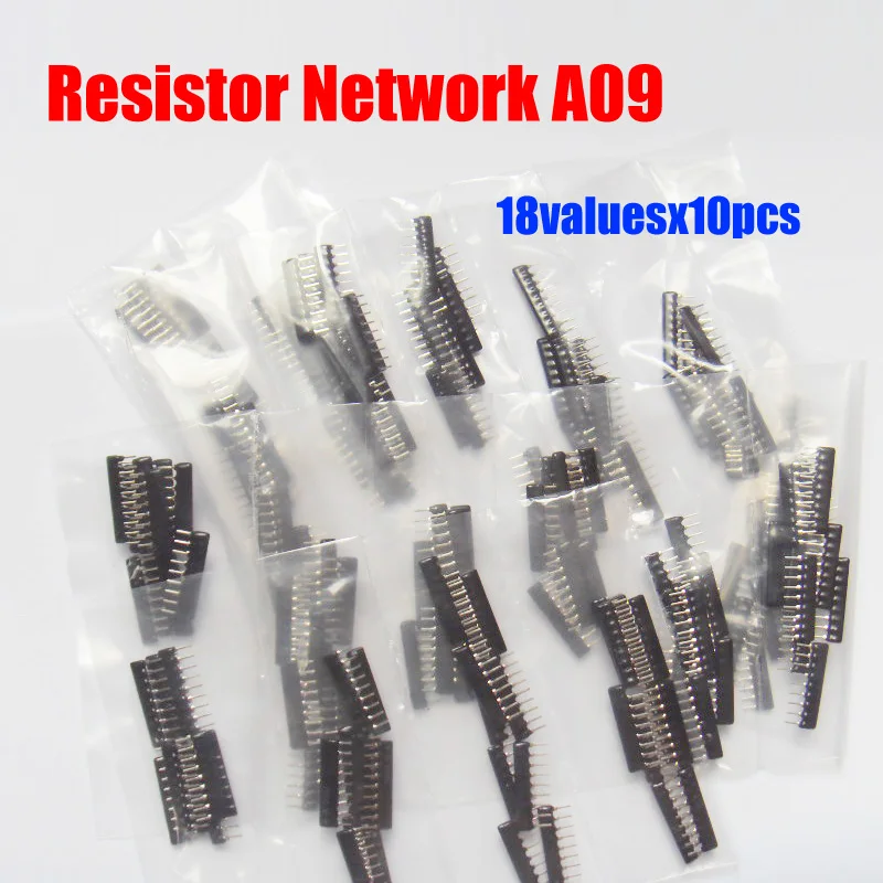 

18valuesx10шт = 180 шт 9 P резистор сети A09 резистор 2,54 мм 9 Pin Respack-9