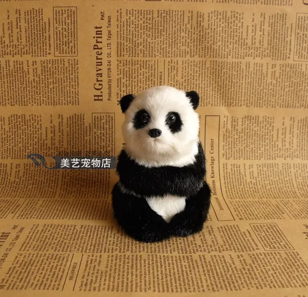 

mini simulation panda toy lifelike cute mini panda doll gift about 10x8x11cm