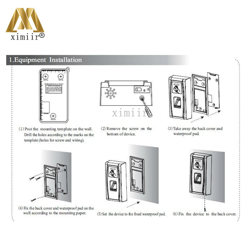 ZKTeco MA300 металлический IC водонепроницаемый вне двери использовать IP65 биометрический считыватель отпечатков пальцев посещаемость времени и контроллер доступа английский