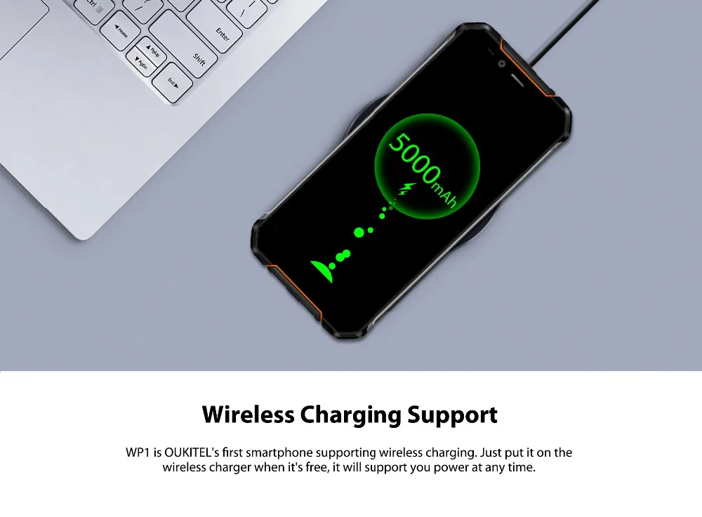 OUKITEL WP1 Беспроводной зарядное устройство 5 &quotHD + 18:9 MT6763 Octa Core 4 GB 64 13.0MP Android 8 1 OTG