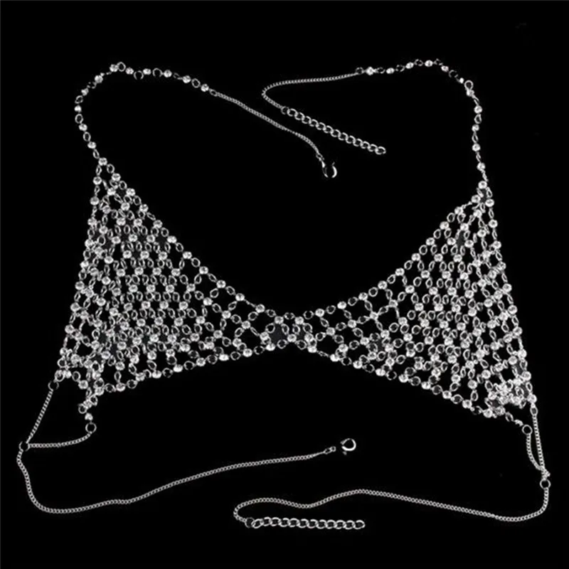 Для женщин пикантные блестящие стразы бикини нательная цепочка покрыто золотом