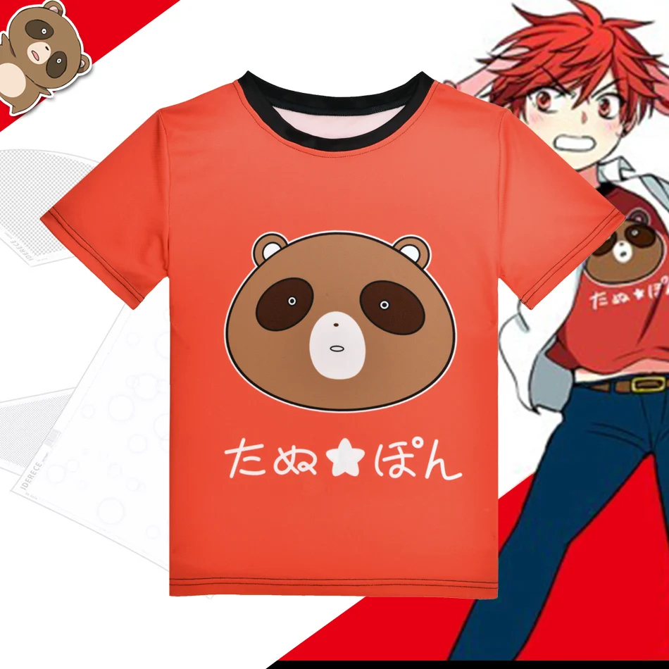 Аниме ежемесячная женская футболка Nozaki kun Kawaii Tanuki Mikoshiba Mikoto полиэстер Летняя