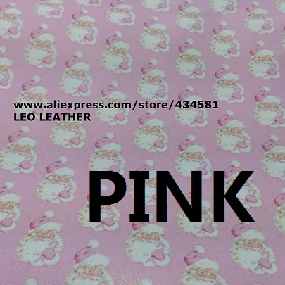 3PCS PINK 3 шт. A4 Размер Искусственная кожа Ткань печатных Санта Клаус из искусственной кожи Ткань Вышивание Ткань для Рождество p722a - Цвет: 3PCS PINK