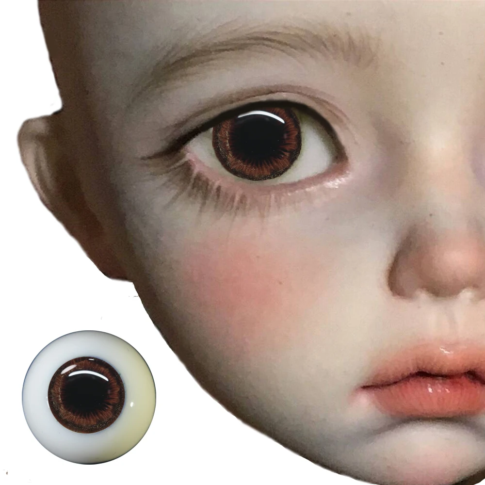 Bjd коричневый имитировать глазного яблока 12 мм 14 16 18 20 22 акриловый BJD кукла ручной