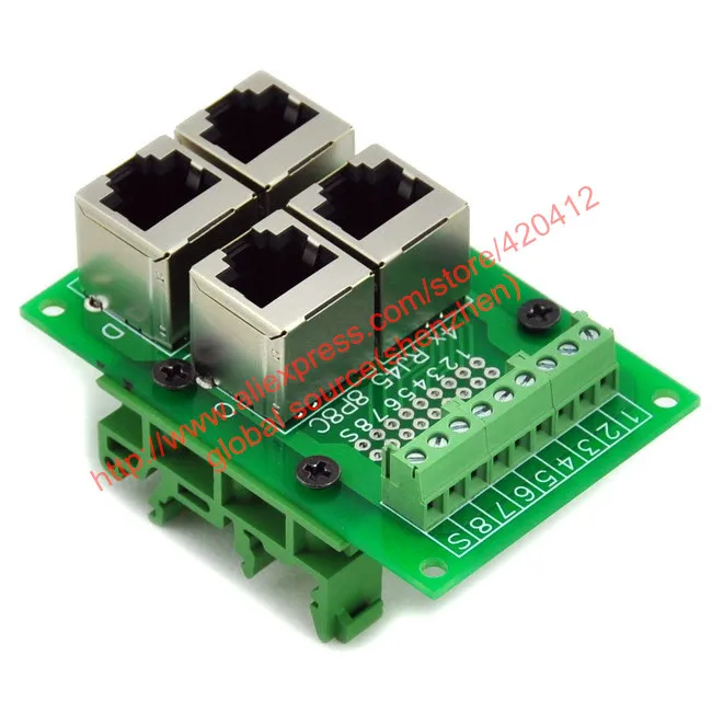 RJ45 8P8C breakout board 4 способа с din рейкой Монтажная стопа и панельная стопа|board board|board