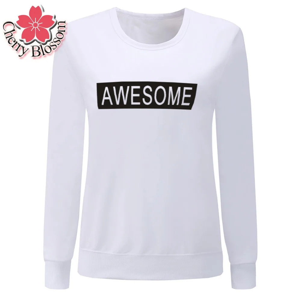 Cherry Blossom осень Для женщин кофты Awesome Толстовки с принтом длинными рукавами и