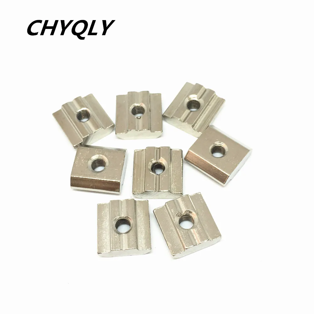 

500pcs/lot 30-M5 T Sliding Nut Block Square nuts for 3030 Aluminum Profile Slot Zinc Coated Plate Aluminum connector Accessories