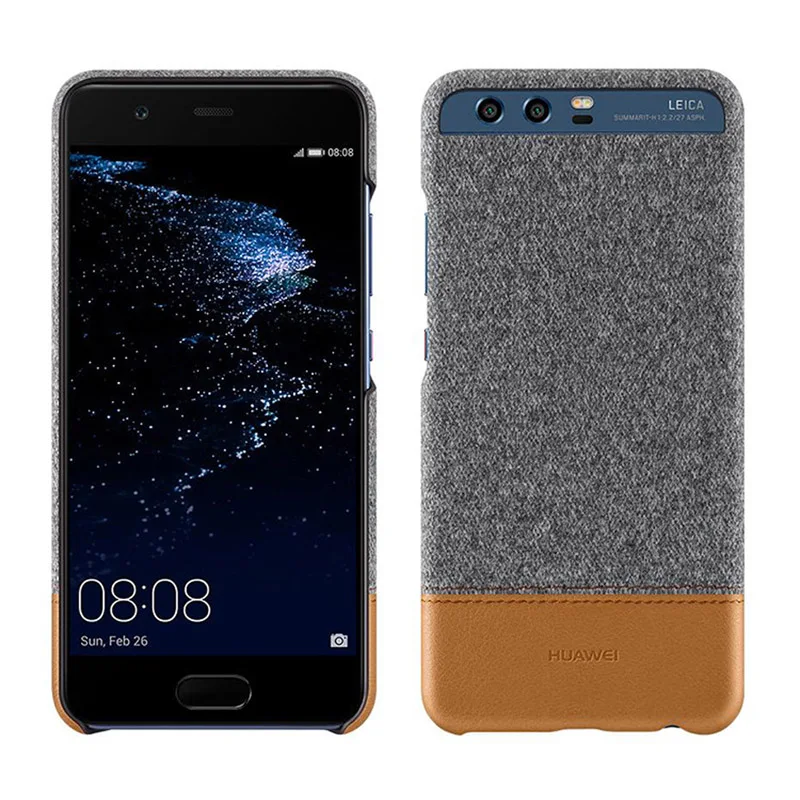 Оригинальный huawei P10 Чехол чехол задняя крышка смешанные волокна и кожаный