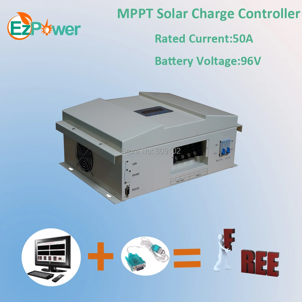 

50A 96V MPPT solar charge controller, LCD display, RS communication