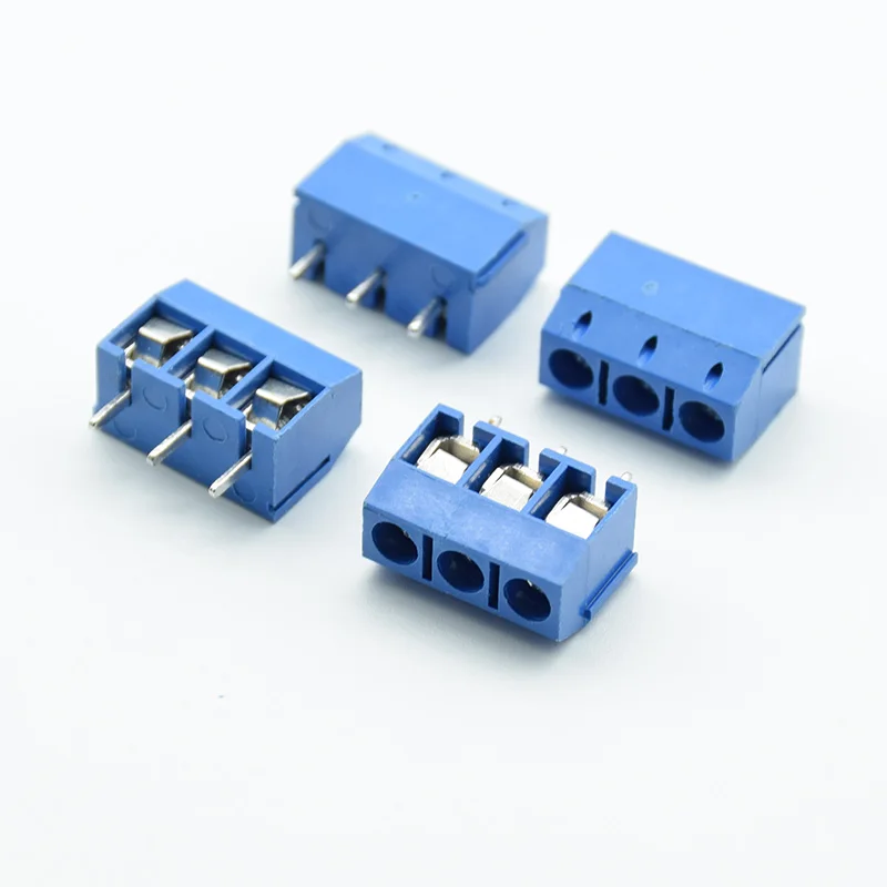10 шт./лот Φ шаг 5 0 мм прямой контакт 3P винт PCB Клеммная колодка соединитель синий