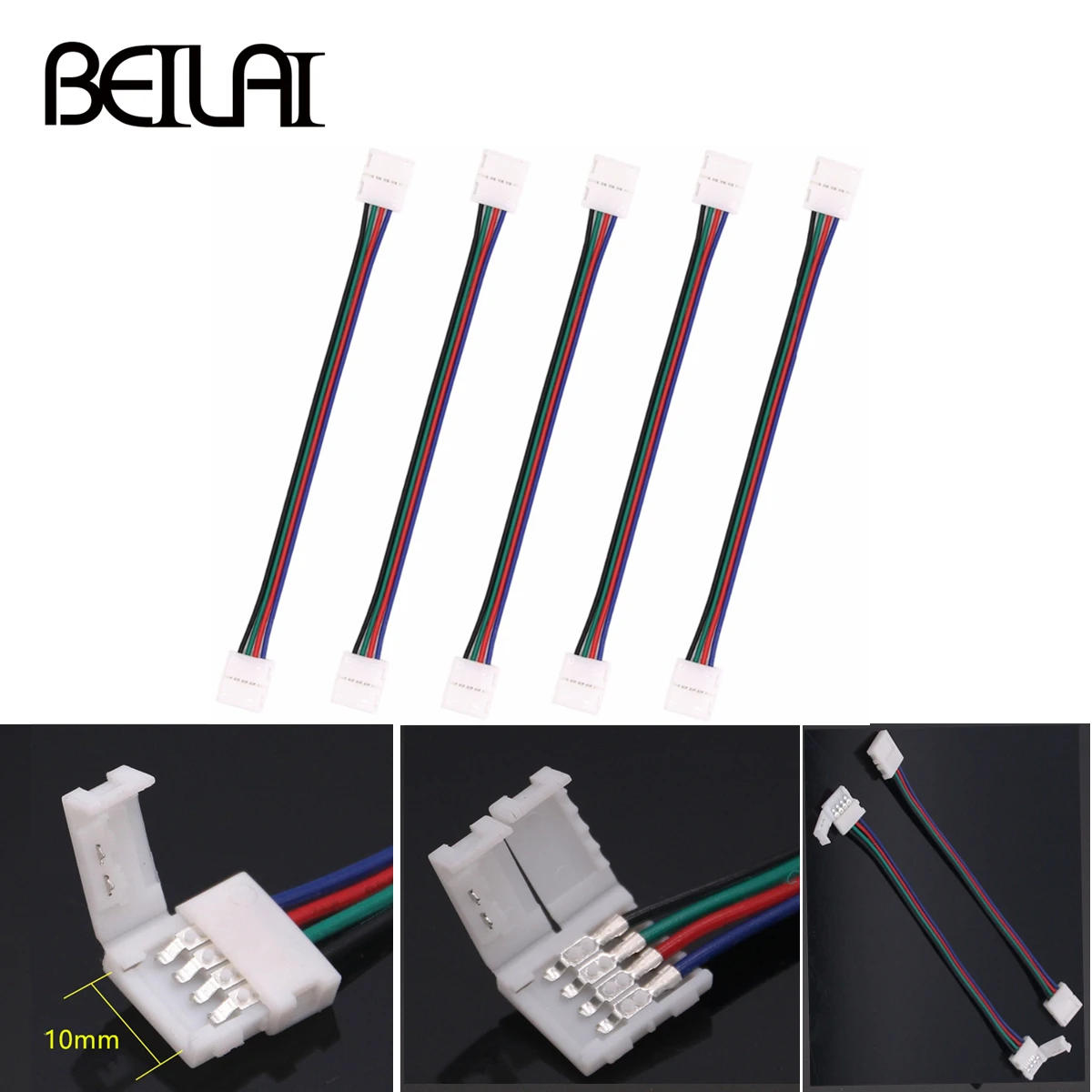 4pin 5pin RGB Светодиодная лента Разъем бесплатная сварка для SMD 5050 Гибкие Огни