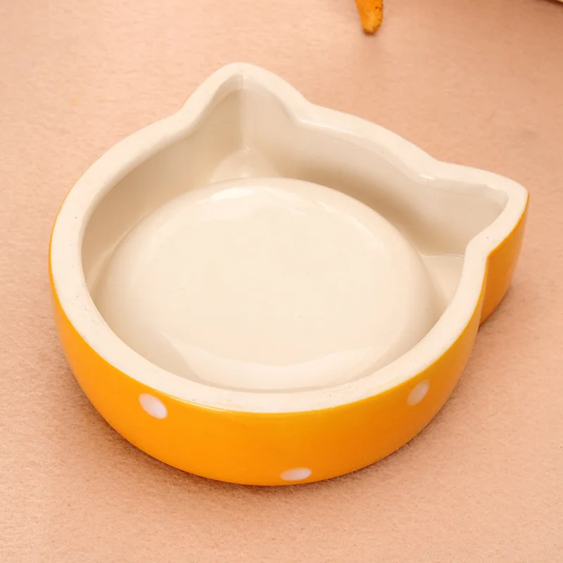 New pet ceramic bowl diameter of 12.5 CM cute cat shape Circular design let the flat face short nose pets easier eat food | Дом и сад