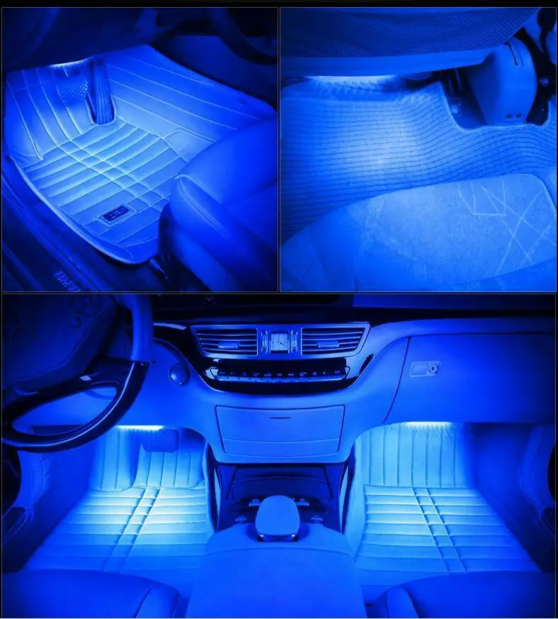 Универсальный RGB 12 LED Автомобильный внедорожник аксессуары напольный