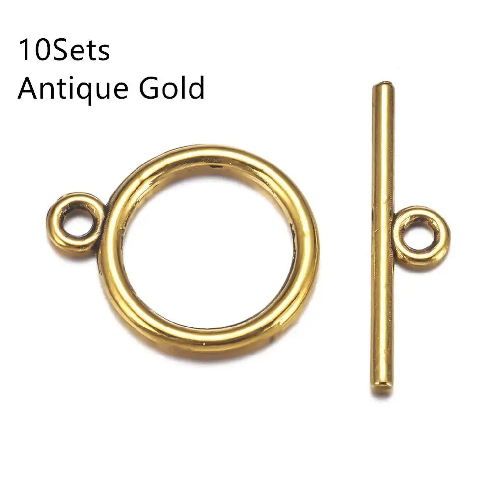 10set antique Gold Серебряный тон 10 комплектов OT Переключить застежки разъемы для DIY браслет ожерелье ювелирных изделий HK144 - Цвет: 10set antique Gold