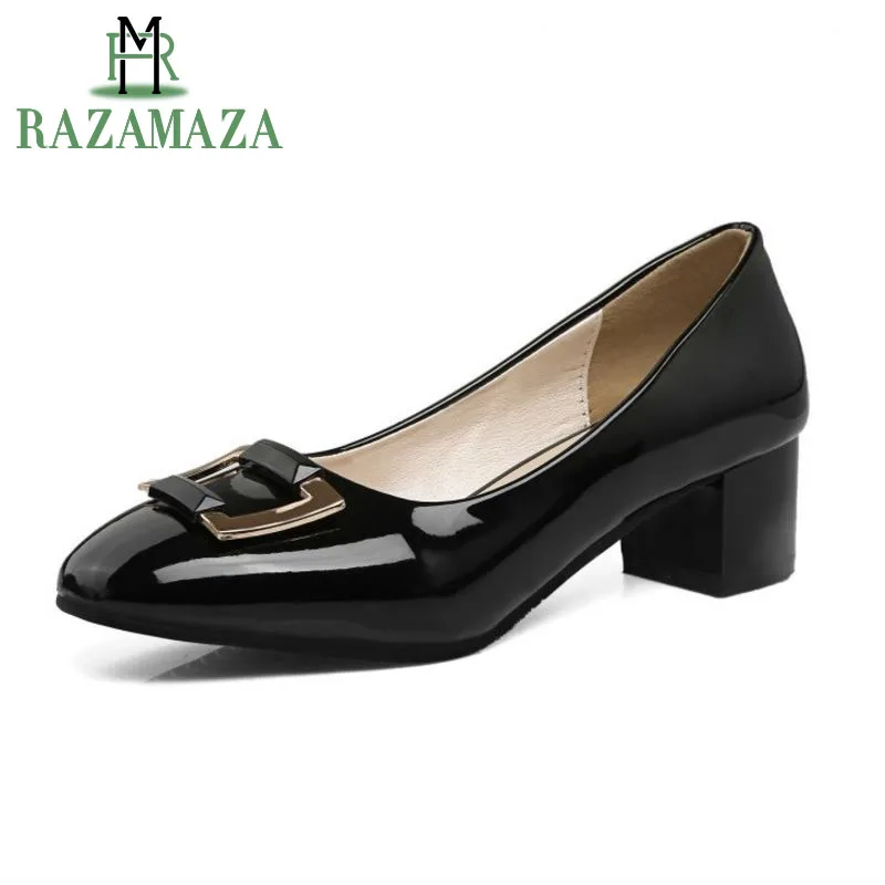 ZALAVOR/Женская обувь на высоком каблуке модная Винтажная с металлической пряжкой и