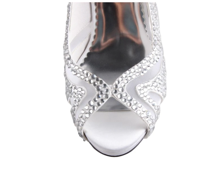 Белые туфли на ремешке с кристаллами заказ CHS024 женская обувь высоком каблуке