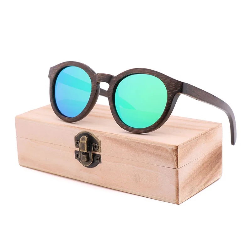 Green Wood Box Стиль ретро тренд зеленая защита окружающей среды оригинальные бамбуковые деревянные ретро модные женские солнцезащитные очки поляризованные солнцезащитные очки - Цвет линз: Green Wood Box