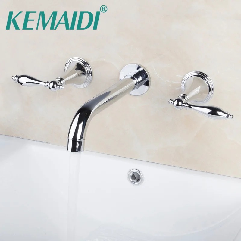 3 шт. Набор смесителей KEMAIDI для ванной комнаты с двумя ручками|wall mount|set bathset |