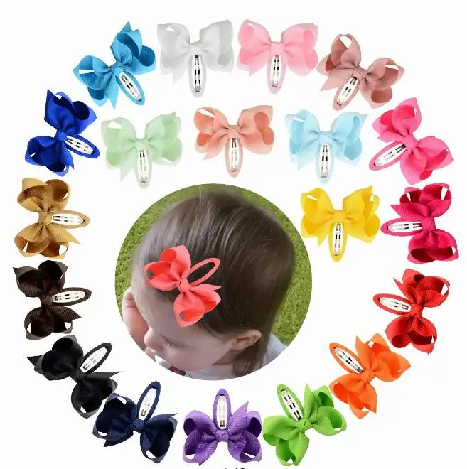 Милые мини заколки для волос девочек детские однотонные Ленточные банты