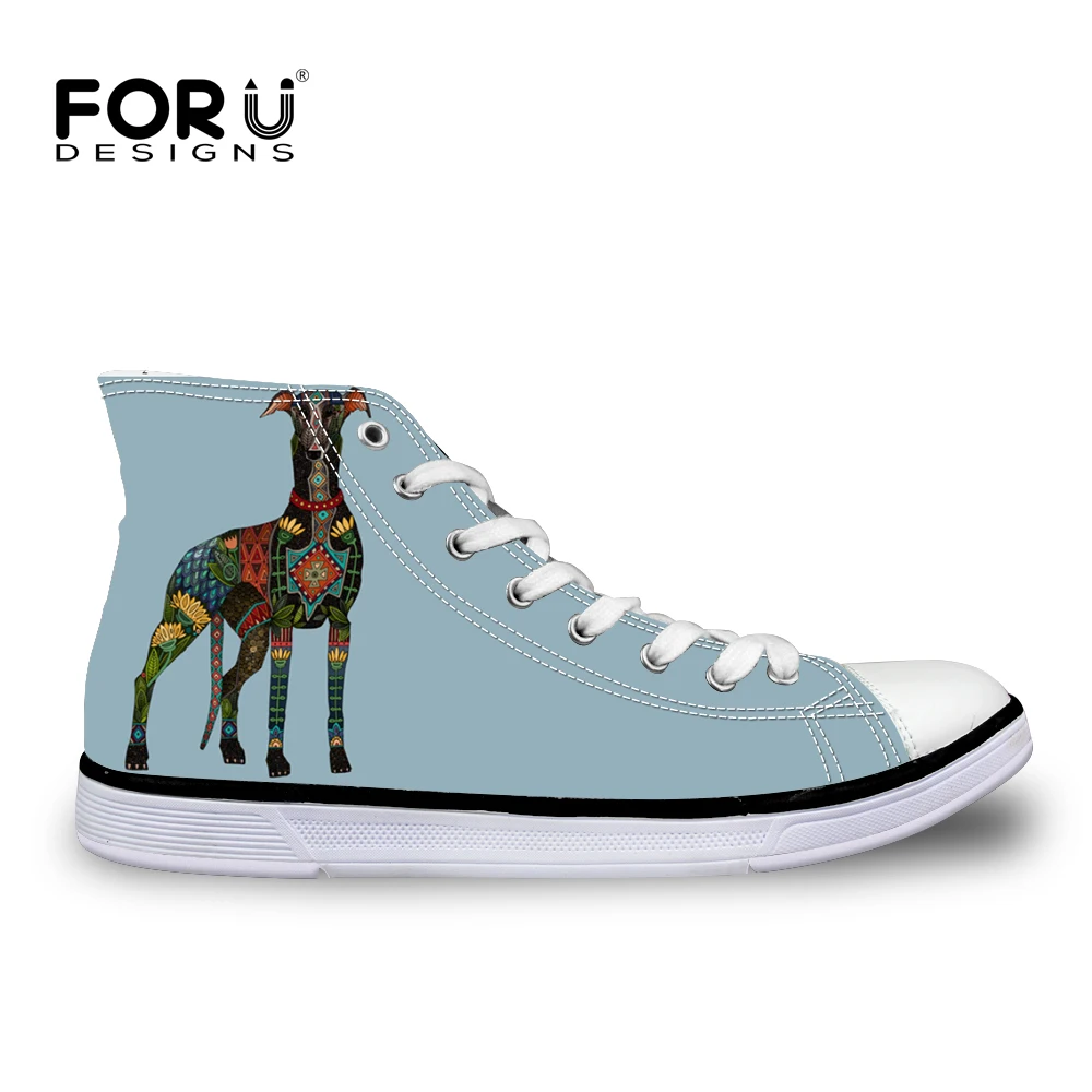 YQ1807AK FORUDESIGNS женские кроссовки с принтом собаки грейхаунда; модная Вулканизированная обувь; Повседневная Высокая парусиновая обувь; tenis feminino Zapatos De Mujer - Цвет: YQ1807AK