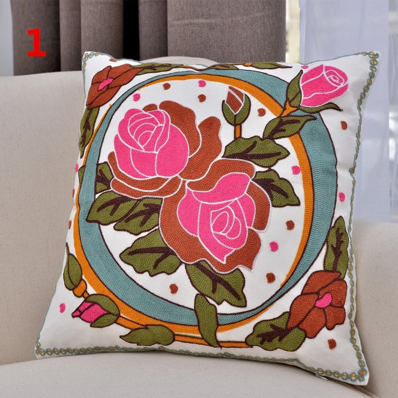 OnnPnnQ китайский стиль цветок вышивка хлопок Комфорт Подушка квадратная наволочка