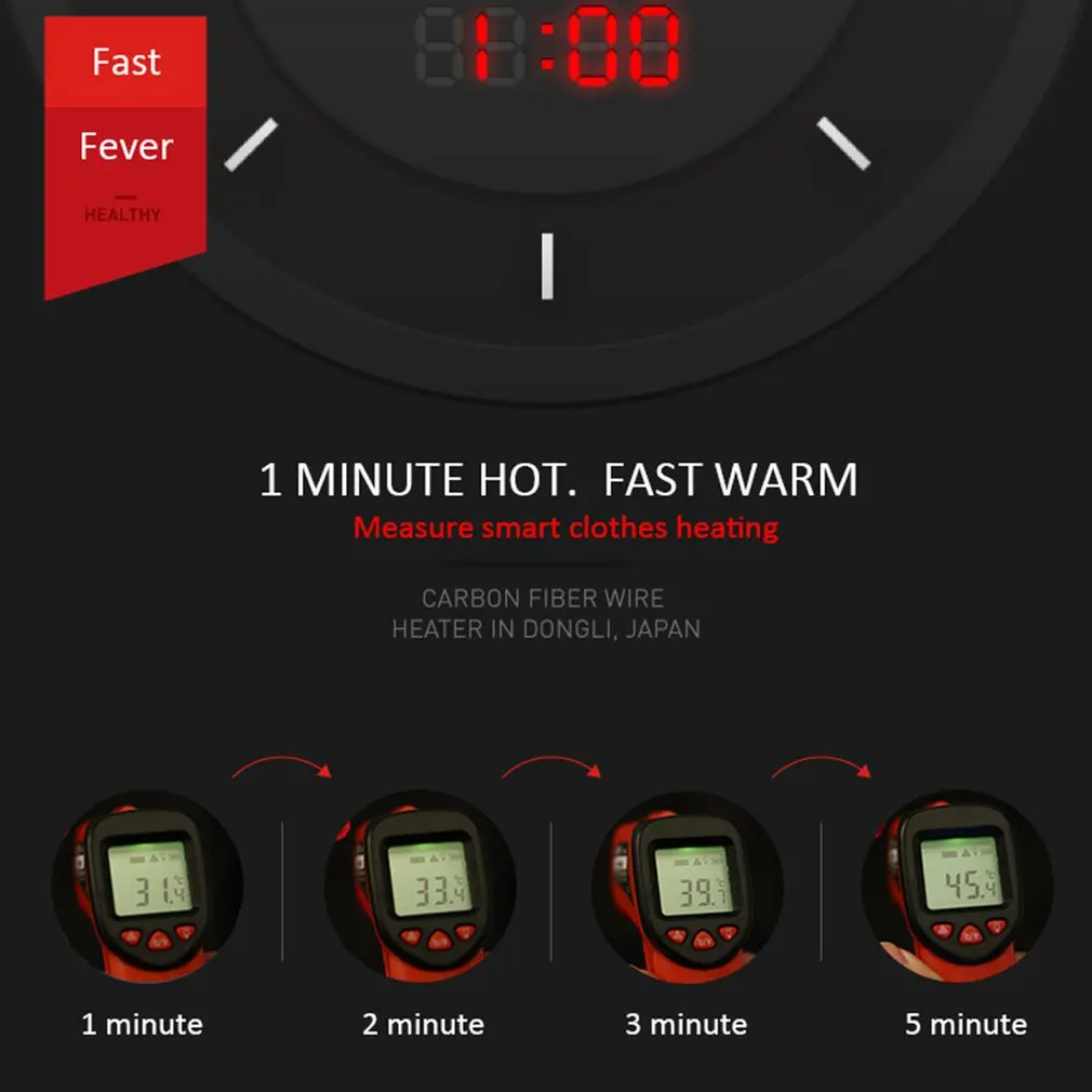 Intelligent Charging Heating Vest Electric Heated USB Thermal Warm Cloth Durable Winter Jackets Blue | Бытовая техника