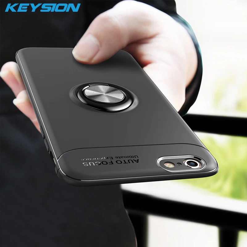Роскошный чехол KEYSION с кольцом держателем для телефона iPhone 6 6s Plus магнитная