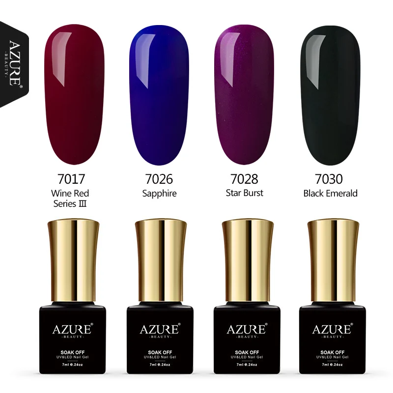 AZURE BEAUTY Гель-лак для ногтей Гель-лак UV Led Soak Off 4 шт./лот Гибридный лак комплект гель-лака Vogue лазурный гель лак-эмаль для ногтей - Цвет: 4