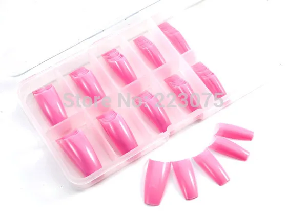 

New 100PCS New pink French Acrylic Fake False Nail Art Tips UV GEL/ACRYLIC FOR PARTY WEDDING MAKEUP +BOX