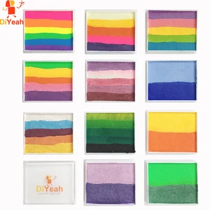 Профессиональная Радужная краска для тела, Хэллоуин, краска для лица, макияж, пигмент 50 гшт., многоцветная серия, временные тату для боди-арта, раздельные пирожные