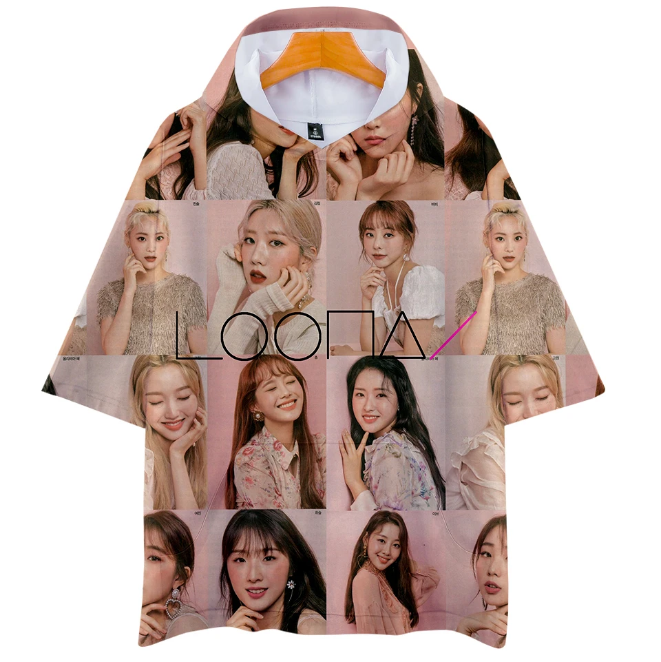 Толстовки LOONA с 3D рисунком модная летняя мягкая Модная Повседневная Футболка Kpop