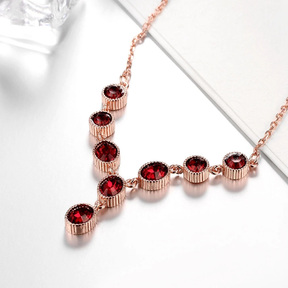 Для женщин Мода ретро свадебные смолы Antique Rose Gold Цвет красный циркон кулоны для |