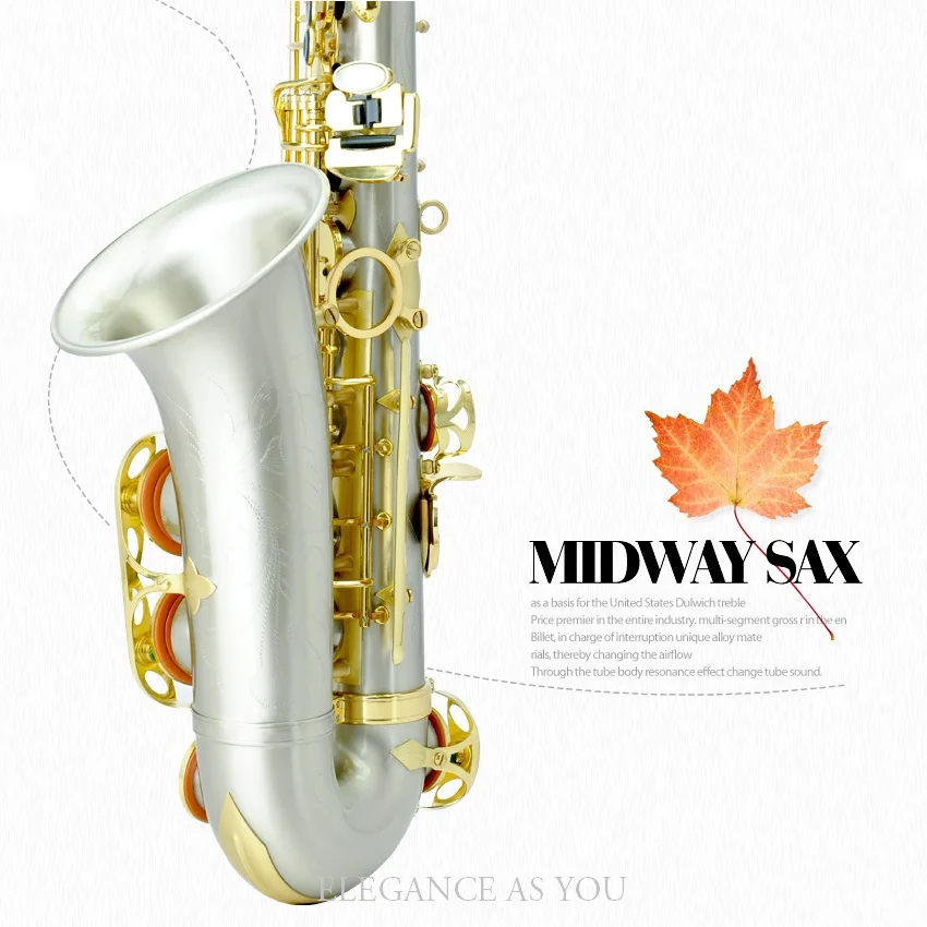 Белый латунный саксофон, играющий падающую мелодию E/F SAX alto Eb Sax, Профессиональный альт саксофон, Бесплатный саксофон чехол