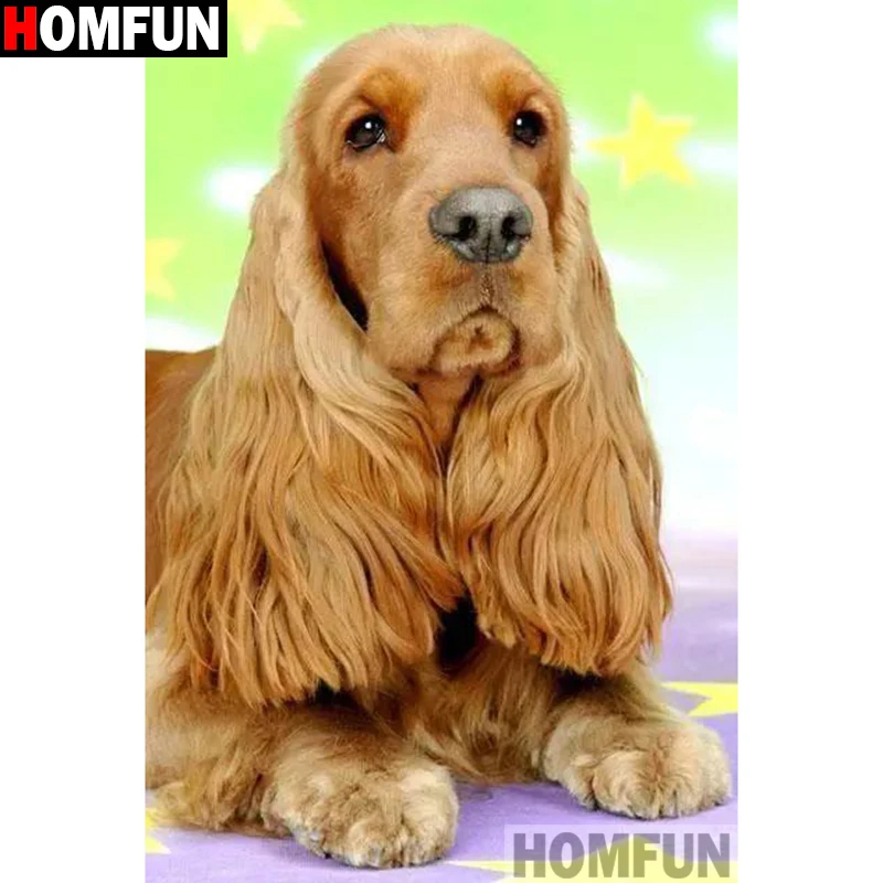 

Алмазная живопись HOMFUN A15242, картина «животное, собака» с полными квадратными/круглыми стразами, вышивка крестиком, домашний декор, 5D
