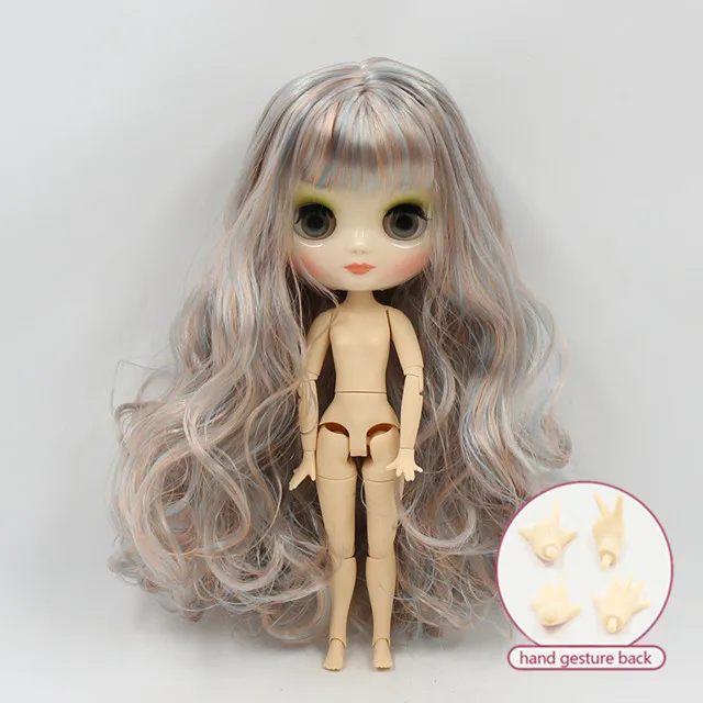 Кукла middie blyth, 20 см, Обнаженная кукла для тела, с белой кожей, разные пластины для лица, цветные волосы и руки, как подарок - Цвет: 17