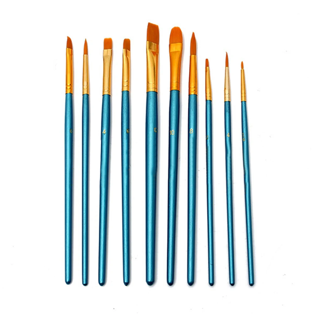 10 шт./лот нейлоновая деревянная ручка кисть для рисования набор акварельных