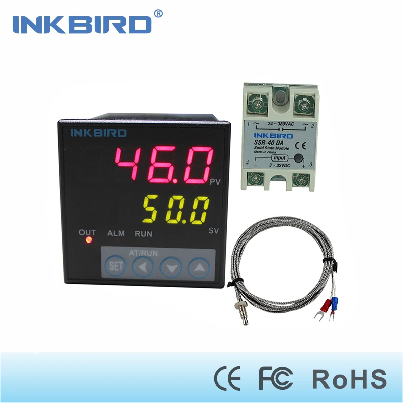 ПИД контроллеры Inkbird для дома + датчик K 40A SSR 100 240AC твердотельные реле Sous Vide|pid