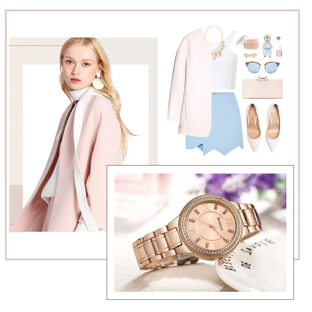 

CURREN Luxury Brand Quartz Watch Women Elegant Clock Fashion Ladies Golden Silver Classic Dress Girls Waterproof Wristwatches