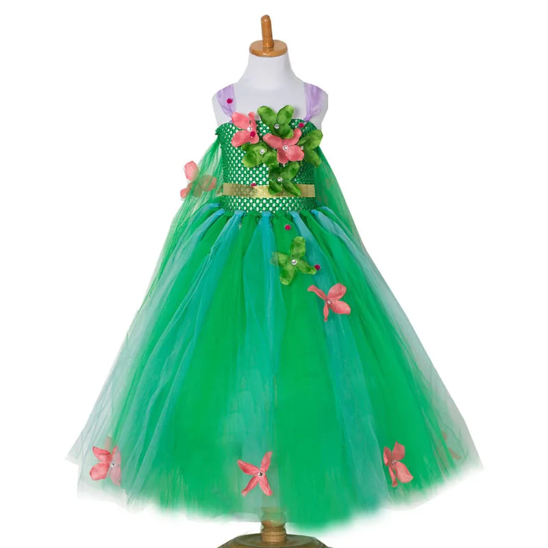 Детское платье принцессы на свадьбу день рождения вечеринку в цветочек для