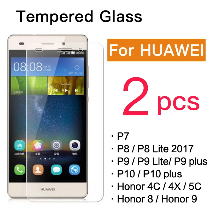 2 шт./лот для Huawei P7 P8 Lite 2017 P9 lite плюс P10 Honor 4C 5C 5X 8 9 2.5D H закаленное Стекло Экран