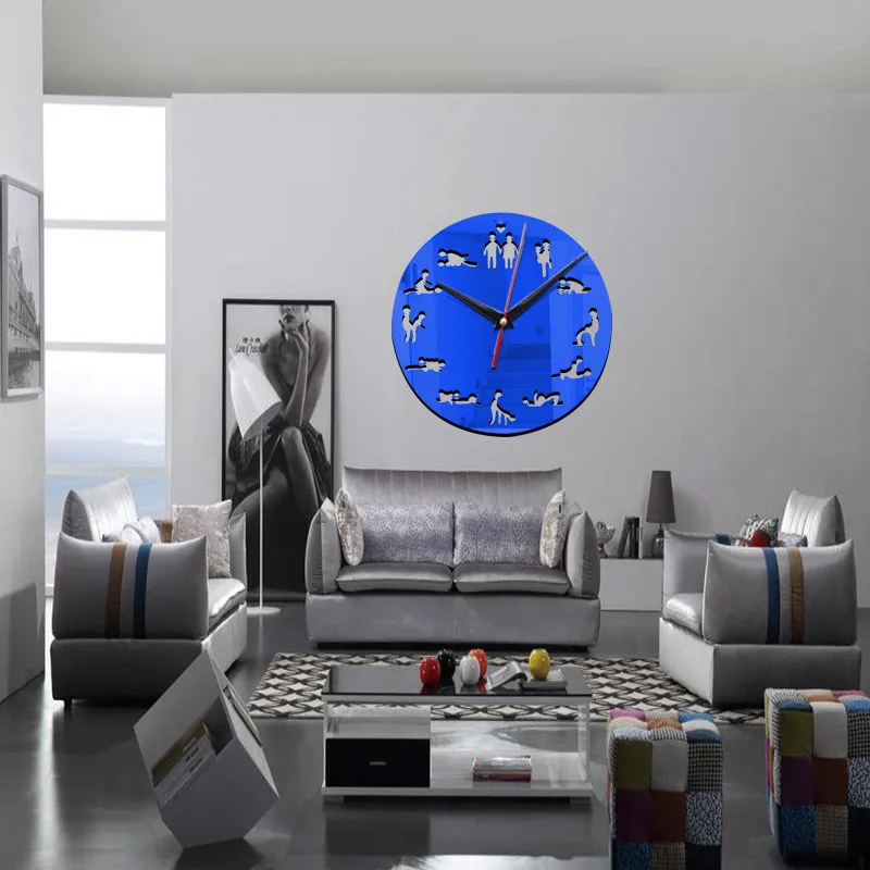 Новые Сексуальные настенные часы современный дизайн Самоклеящиеся 3d для