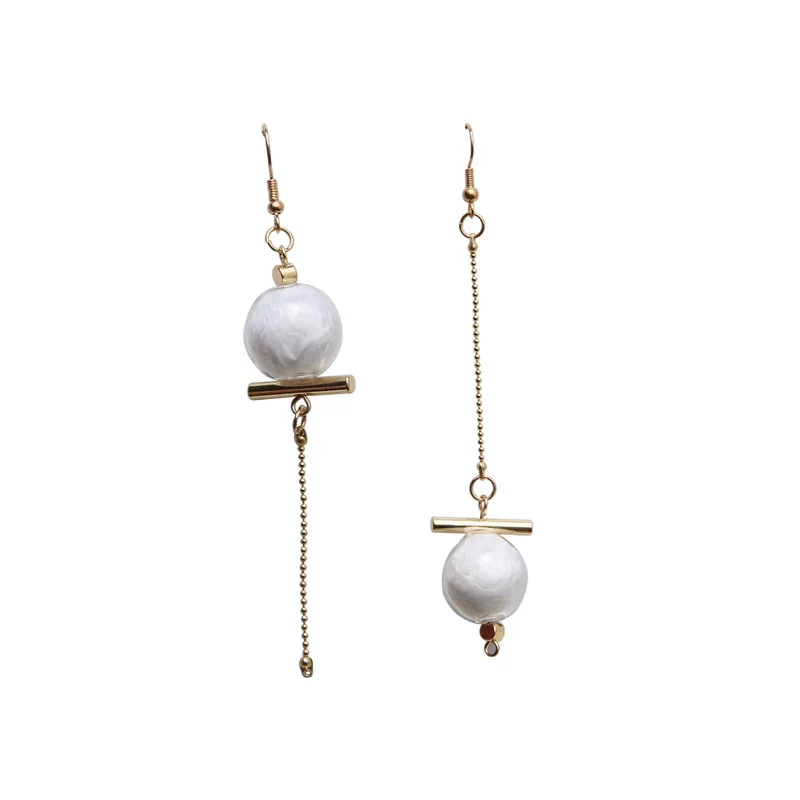 Asymmetrical glass bubble drop earrings for women pendientes 2019 white feather long tassel earings fashion aretes jewelry | Украшения и