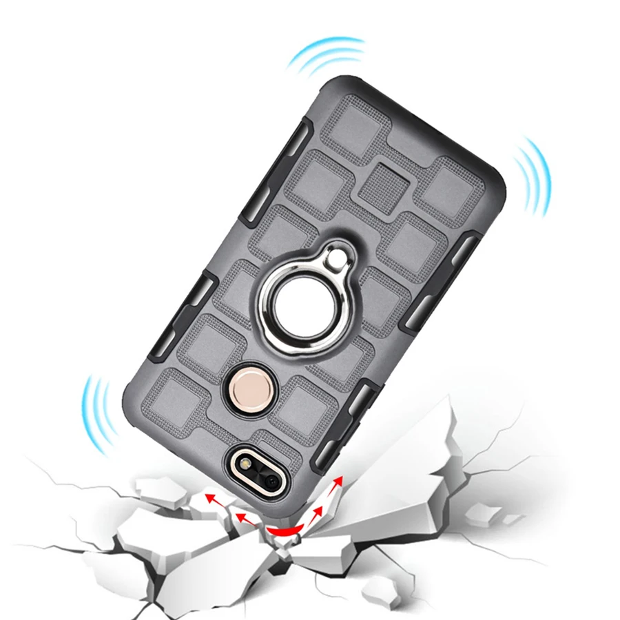 Cover For Huawei P9 Lite Mini Silicone Shockproof Phone Case Y6 Pro 2017 Luxury Armor Back Ring Stand Hard |